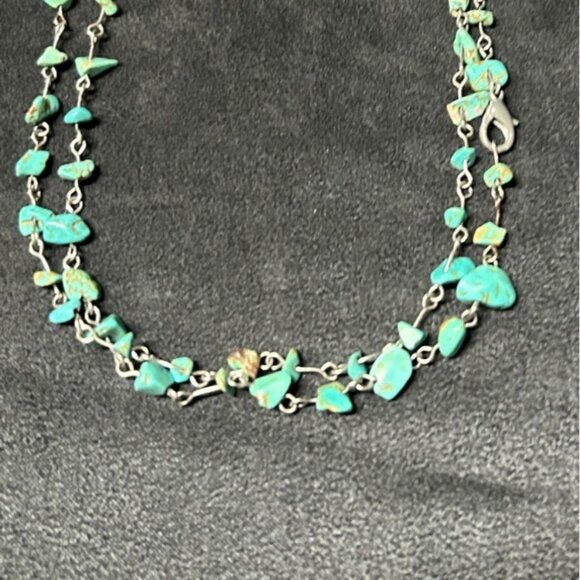 Turquoise Nugget Necklace 36" with Clasp - Picture 4 of 8
